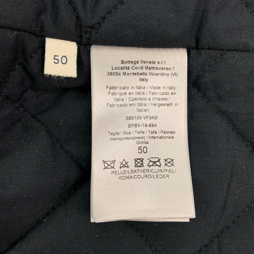 BOTTEGA VENETA by DANIEL LEE Pre-Fall 2019 Size 40 Black Calf Leather Biker Jacket