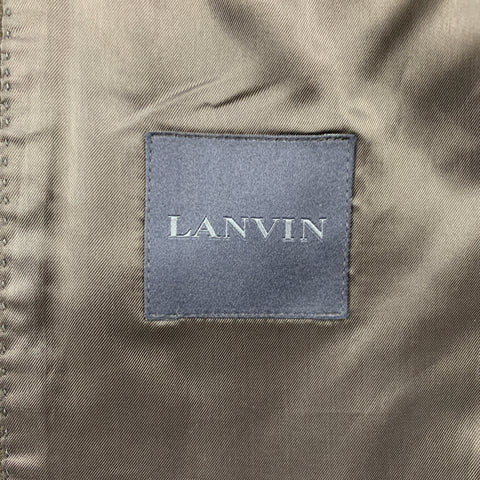 LANVIN Taille 38 Manteau de sport à col châle en laine noire Mohair