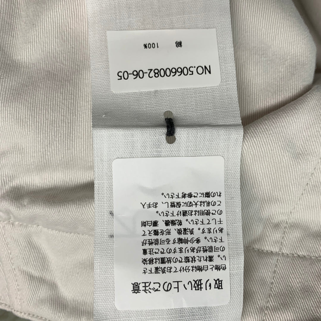 45rpm Size L Off White Solid Cotton Button Fly Casual Pants