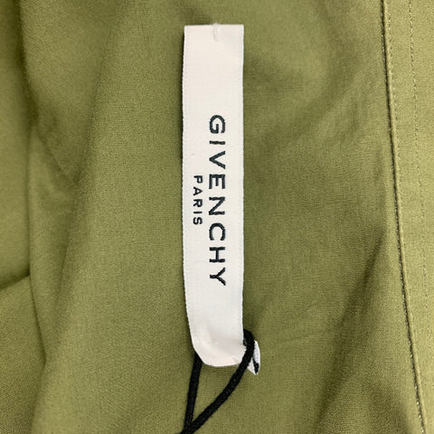 GIVENCHY SS 16 by Ricardo Tisci Size M Green Black Flag Cotton Button Up Long Sleeve Shirt