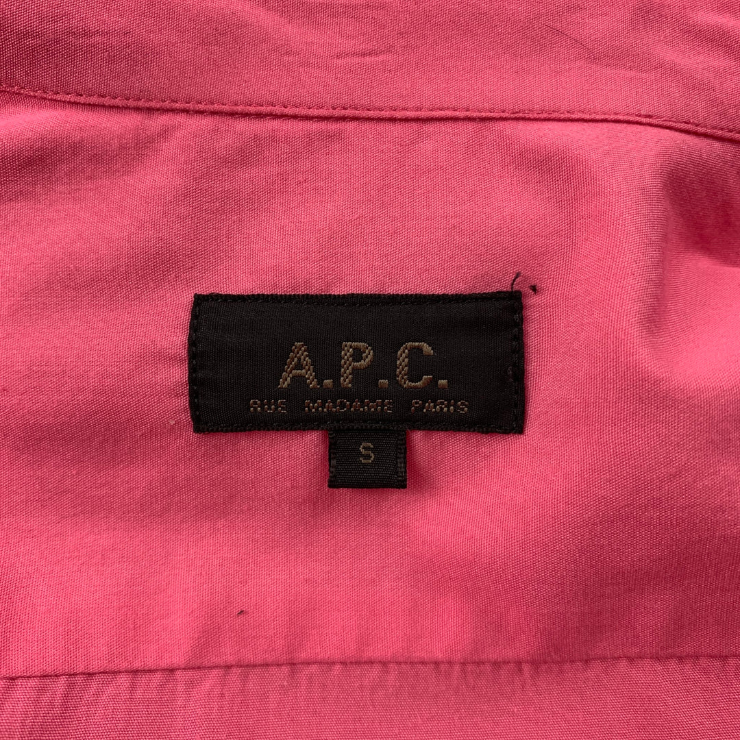A.P.C. Size S Pink Polyester / Cotton Button Up Long Sleeve Shirt