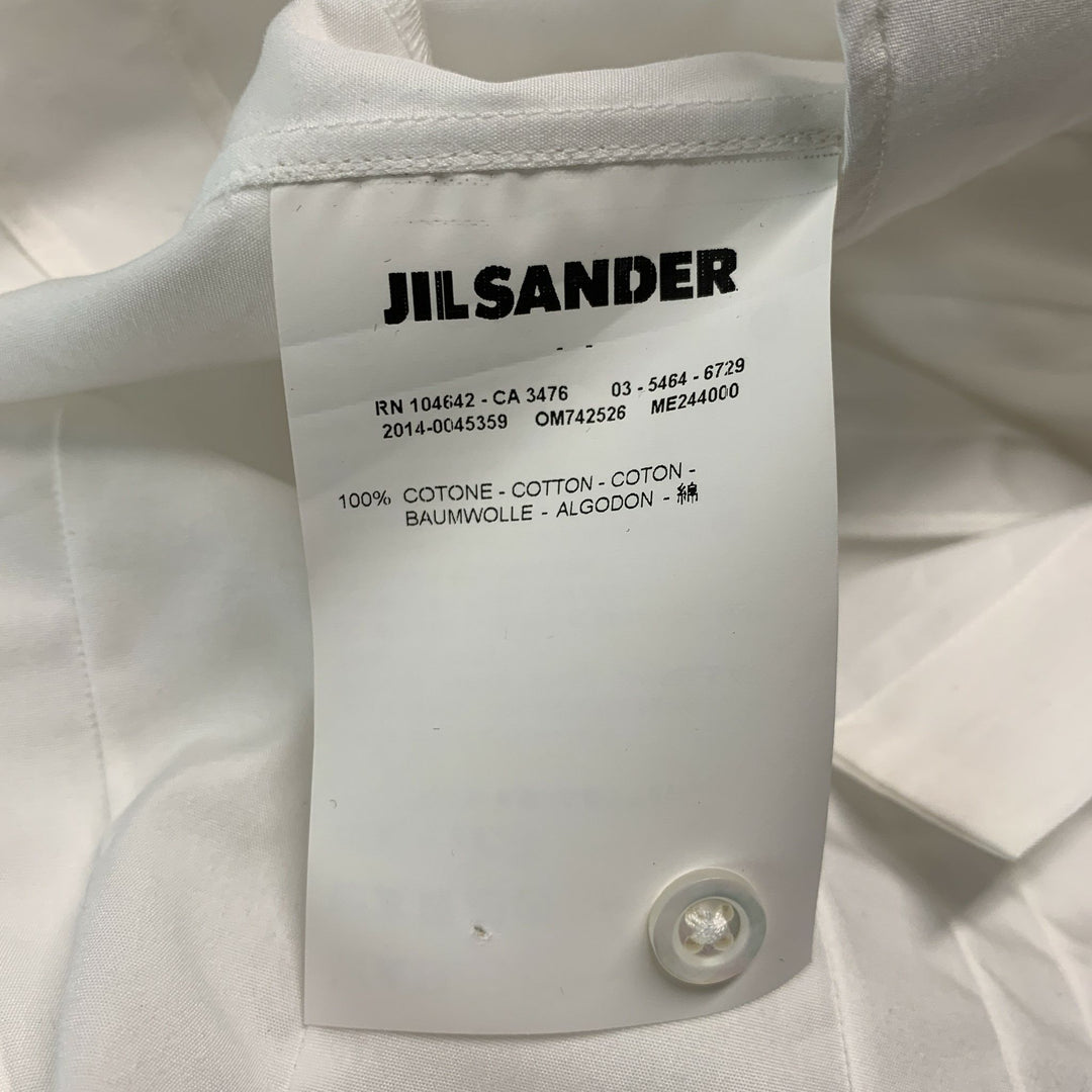 JIL SANDER Camisa de manga larga con botones de algodón y patchwork blanca talla M