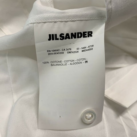 JIL SANDER Size M White Patchwork Cotton Button Up Long Sleeve Shirt