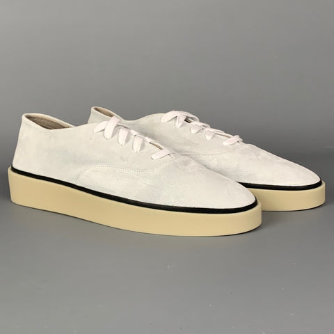 FEAR OF GOD for ERMENEGILDO ZEGNA Size 11 Off White Suede Lace Up Sneakers