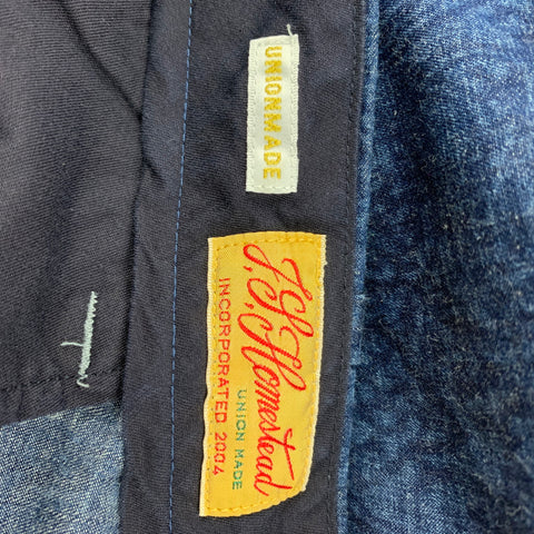 UNIONMADE x J.S. HOMESTEAD Size 36 Navy Paisley Zip Cotton / Linen Shorts