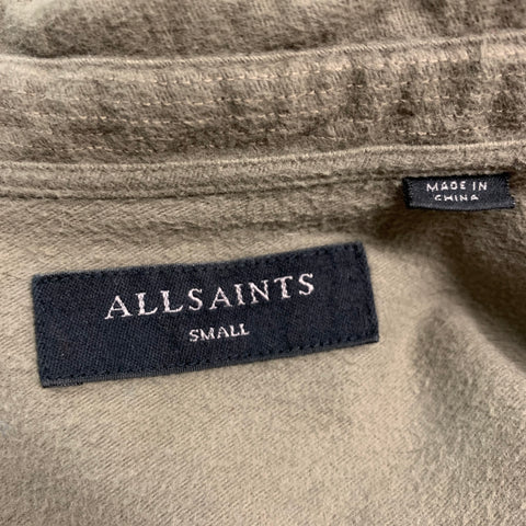 ALLSAINTS Size S Green Cotton Flannel Long Sleeve Shirt