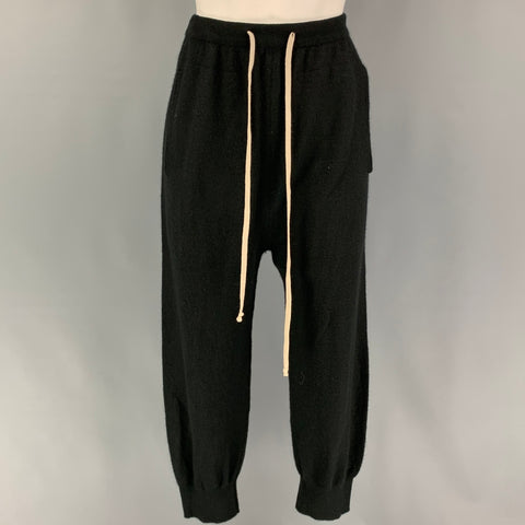 RICK OWENS Size S Black Cashmere Sweatpants