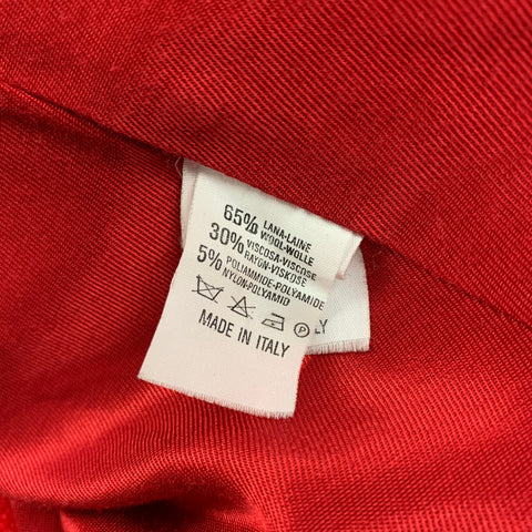 BALLY Size 10 Red Wool Blend Textured Peacoat