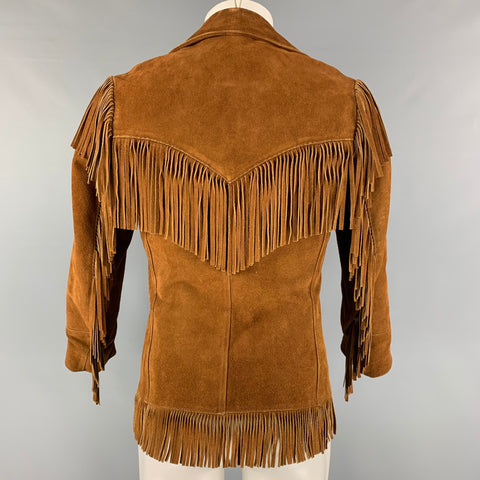 PARKER Size M Cognac Fringe Western Jacket
