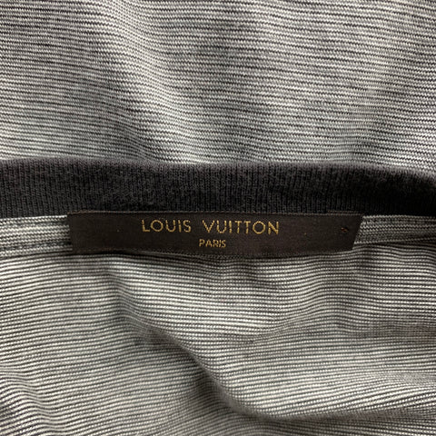 LOUIS VUITTON Size L Gray Color Block Cotton Crew-Neck T-shirt