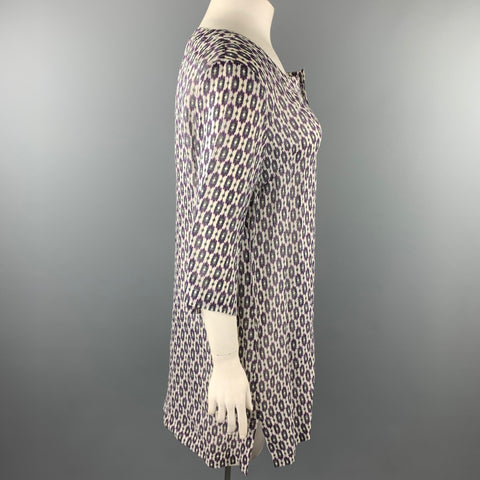 WEEK-END par MAX MARA Taille 16 Robe tunique Ikat Ramie multicolore