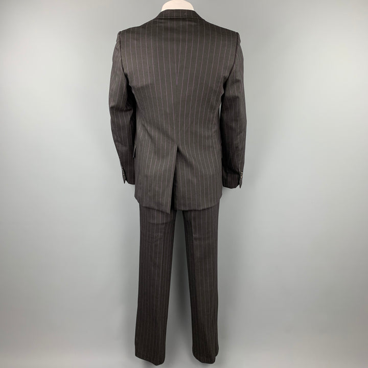 MOSCHINO Taille 42 Costume à revers cranté en laine mélangée à rayures noires régulières