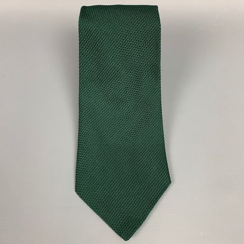 PAUL STUART Green Textured Silk Tie
