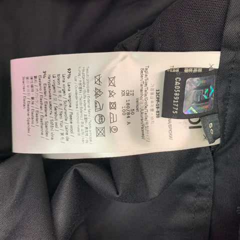 FENDI Taille 34 Pantalon habillé en laine et élasthanne uni noir avec braguette zippée