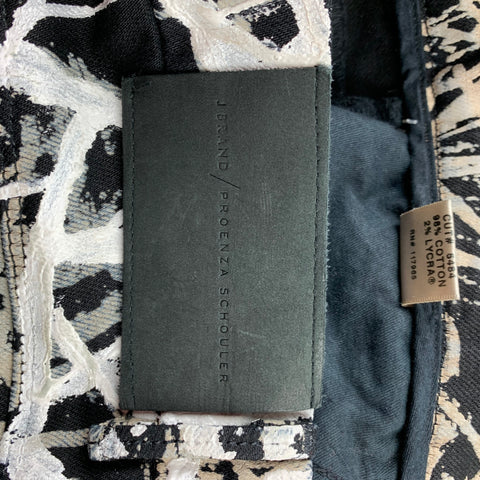 PROENZA SCHOULER for J BRAND Size 28 Black & White Painted Cotton Blend Jeans