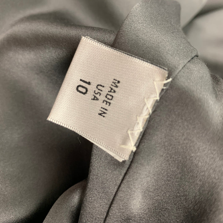 MONIQUE LHUILLIER Size 10 Grey & Gold Acrylic Blend Tweed Coat