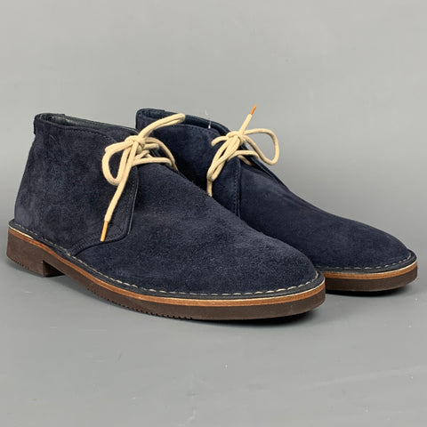 BRUNELLO CUCINELLI Antilope Size 8 Navy Suede Ankle Boots