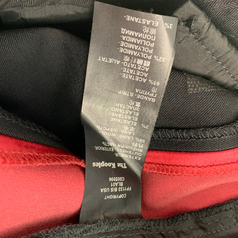 THE KOOPLES Size 31 Black & Red Wool Tuxedo Dress Pants