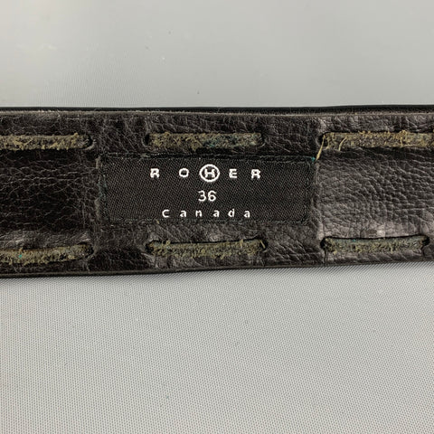 SUZI ROHER Taille 36 Ceinture en cuir clouté argent noir