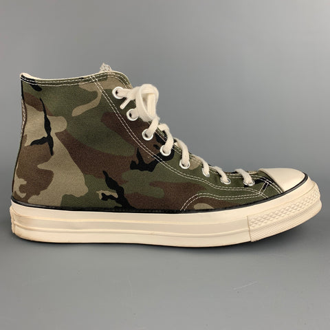 CONVERSE x CARHARTT WIP Chuck 70 Size 10.5 Olive & Black Camouflage Canvas High Top Sneakers