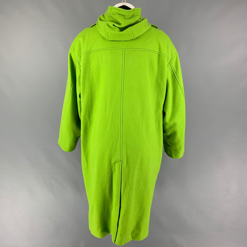 CHRISTIAN DADA Size 38 Green Solid Wool Hooded Melton Coat