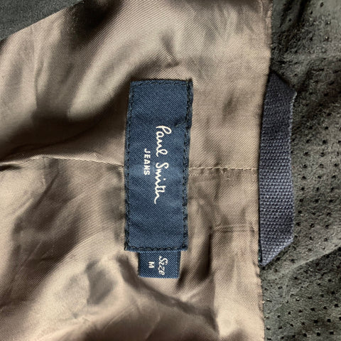 PAUL SMITH JEANS Size M Charcoal Suede Zip Up Jacket