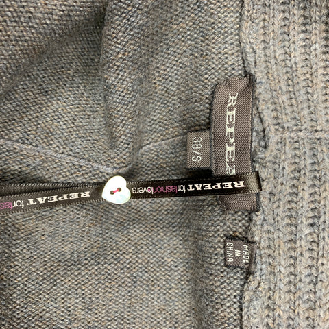 REPEAT Taille S Cardigan Cercle Tricoté Laine/Cachemire Taupe