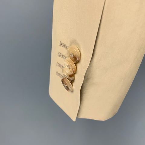 Z ZEGNA Size 36 Khaki Cotton Notch Lapel Suit