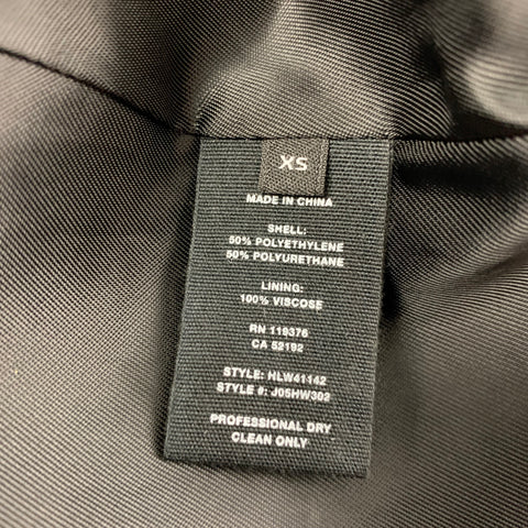 HELMUT LANG Size XS Black Polyeurethane Wrinkled Faux Patent leather Wrap Skirt