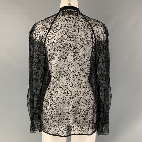 ROLAND MOURET Taille 10 Chemise boutonnée en dentelle mélangée de viscose noire