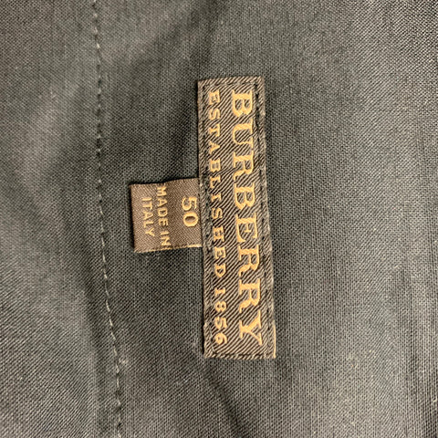 BURBERRY Size 34 Black & Olive Rhombus Polyester Flat Front Dress Pants