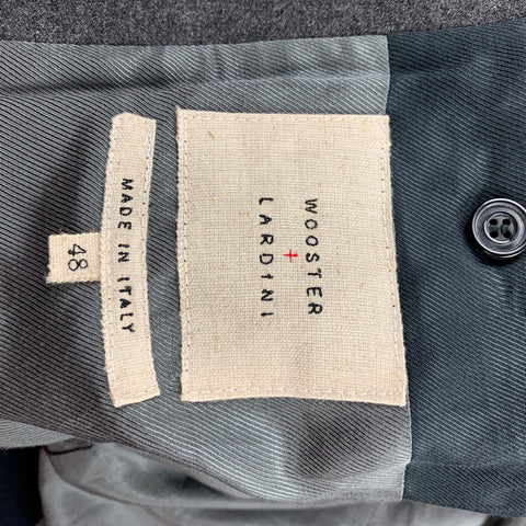 WOOSTER + LARDINI Size 38 Navy & Grey Color Block Wool Sport Coat