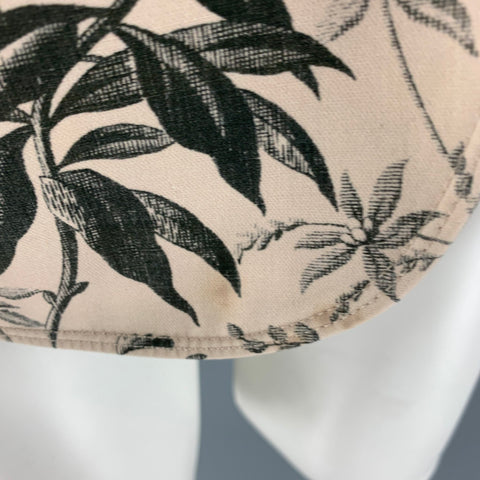 GUCCI Size 38 Cream Black Floral Cotton Single breasted Sport Coat