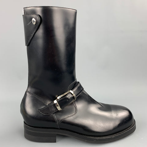 PAUL SMITH Size 9 Black Leather Biker Boots
