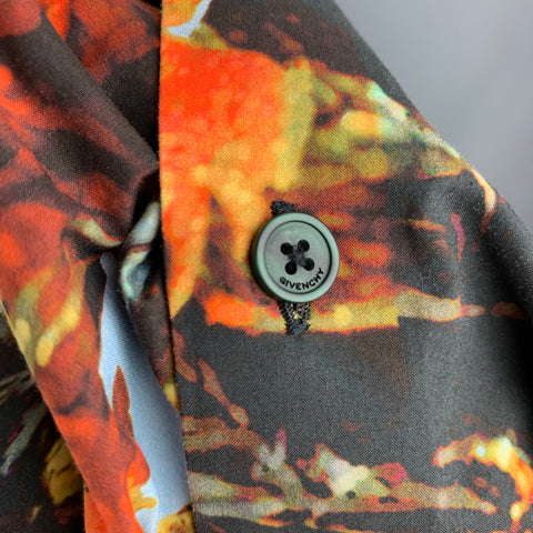 GIVENCHY Size M Multi-Color Abstract Cotton Long Sleeve Shirt