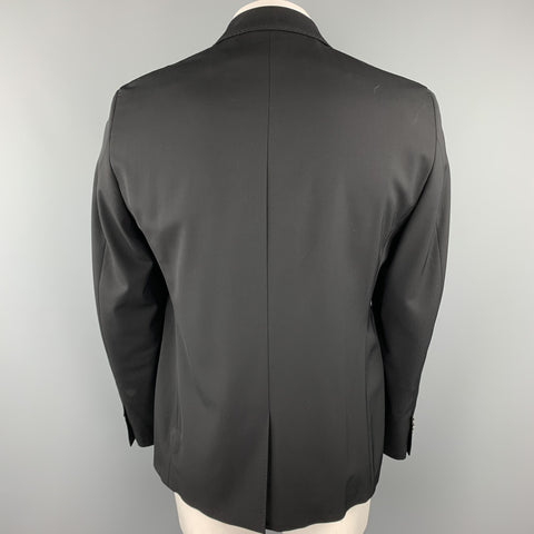 ELIE TAHARI Size 42 Regular Black Wool Peak Lapel Sport Coat