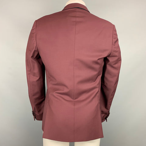 PAUL SMITH Kensington Fit Size 40 Regular Burgundy Wool / Mohair Sport Coat