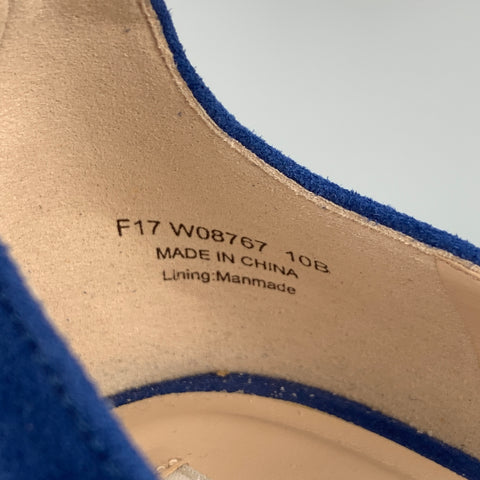 COLE HAAN Size 10 Blue Suede Ankle Strap Pumps