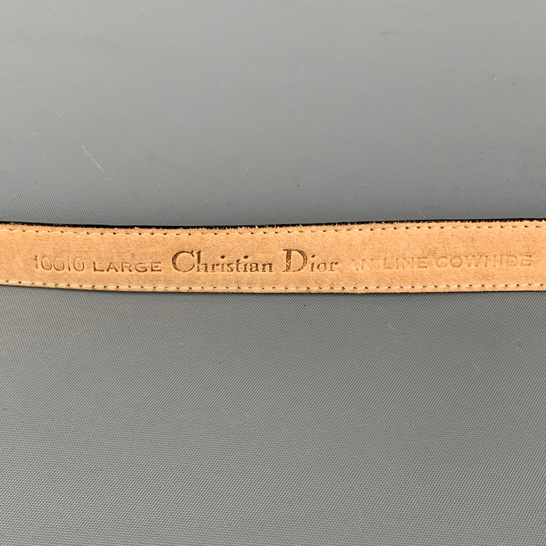CHRISTIAN DIOR Waist Size M Navy Leather Belt