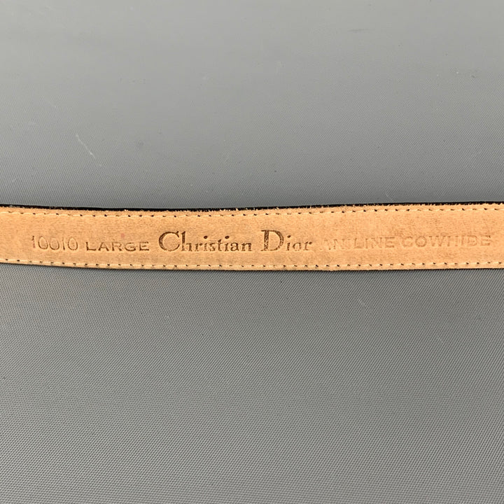 CHRISTIAN DIOR Waist Size M Navy Leather Belt
