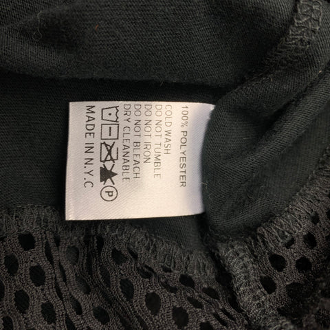 LINDER Camiseta de manga corta de poliéster de malla negra Talla XS
