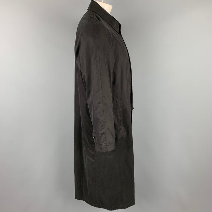 ERMENEGILDO ZEGNA Size 44 Black Cotton Blend Raglan Coat