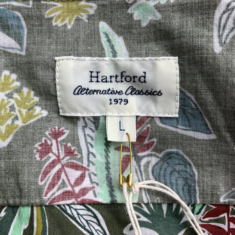 HARTFORD Size M Green Print Cotton Button Up Long Sleeve Shirt