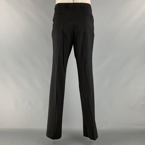 JOHN VARVATOS * U.S.A. Size 46 Black Wool Elastane Single breasted Suit