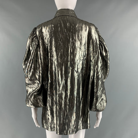 MICHAEL KORS COLLECTION Taille 2 Blouse métallisée en polyester et soie argentée