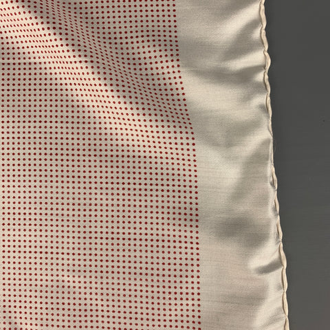 CHARVET White Red Dots Silk Pocket Square