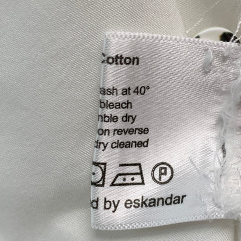 ESKANDAR Size 0 White Cotton Cropped Shirt