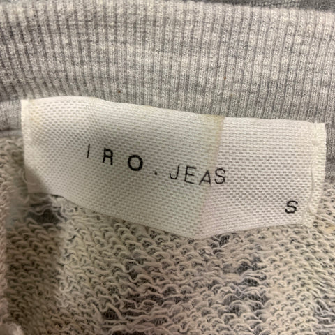 IRO Nona Size S Heather Grey Distressed Cotton Blend Long Sleeve Pullover