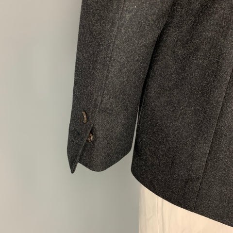 BLACK FLEECE Size 46 Charcoal & Grey Color Block Wool Sport Coat