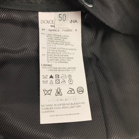 DOLCE & GABBANA Size 34 Black Wool Blend Tuxedo Dress Pants